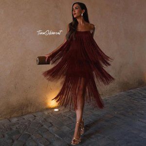 BLOGGER'S FAVE! Zara Midi Fringe Dress NWT